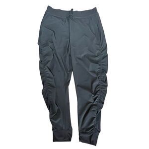 Athleta Attitude Ruched Black Joggers Size 8 Drawstring Waist